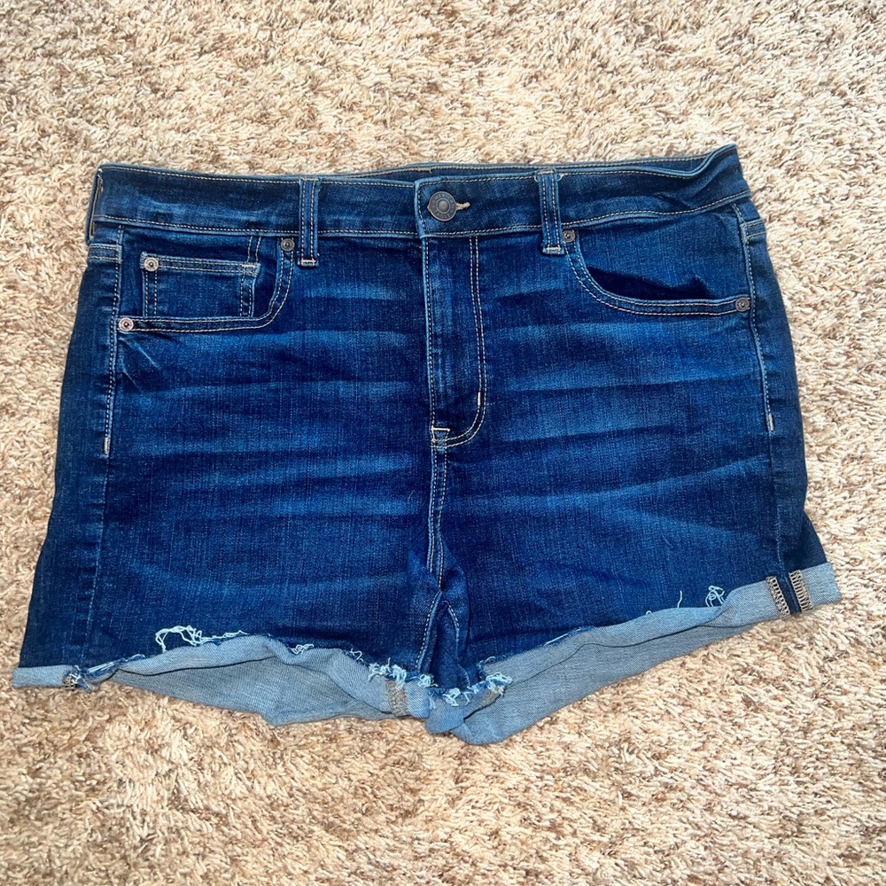 American Eagle Next Level Stretch High Rise Shortie denim shorts